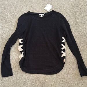 Lisa Todd Black Cut Out knit sweater with Long Sleeves